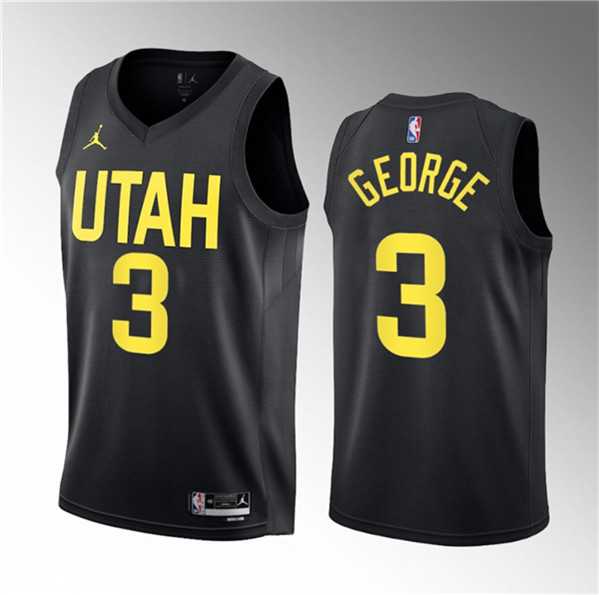 Men's Utah Jazz #3 Keyonte George Black 2023 Draft Statement Edition Stitched Basketball Jersey Dzhi